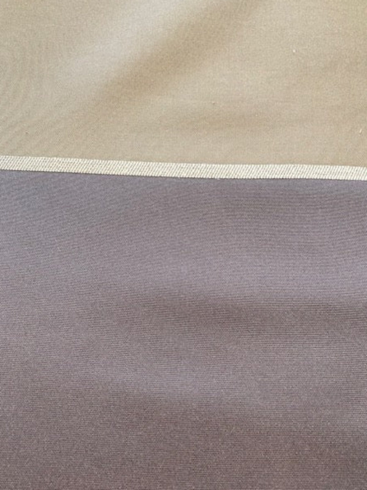 Brown/Deep Olive Striped Heavy weight Taffeta. Stripes Running Across the Fabric