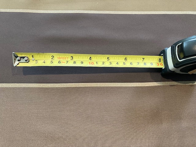 Brown/Deep Olive Striped Heavy weight Taffeta. Stripes Running Across the Fabric