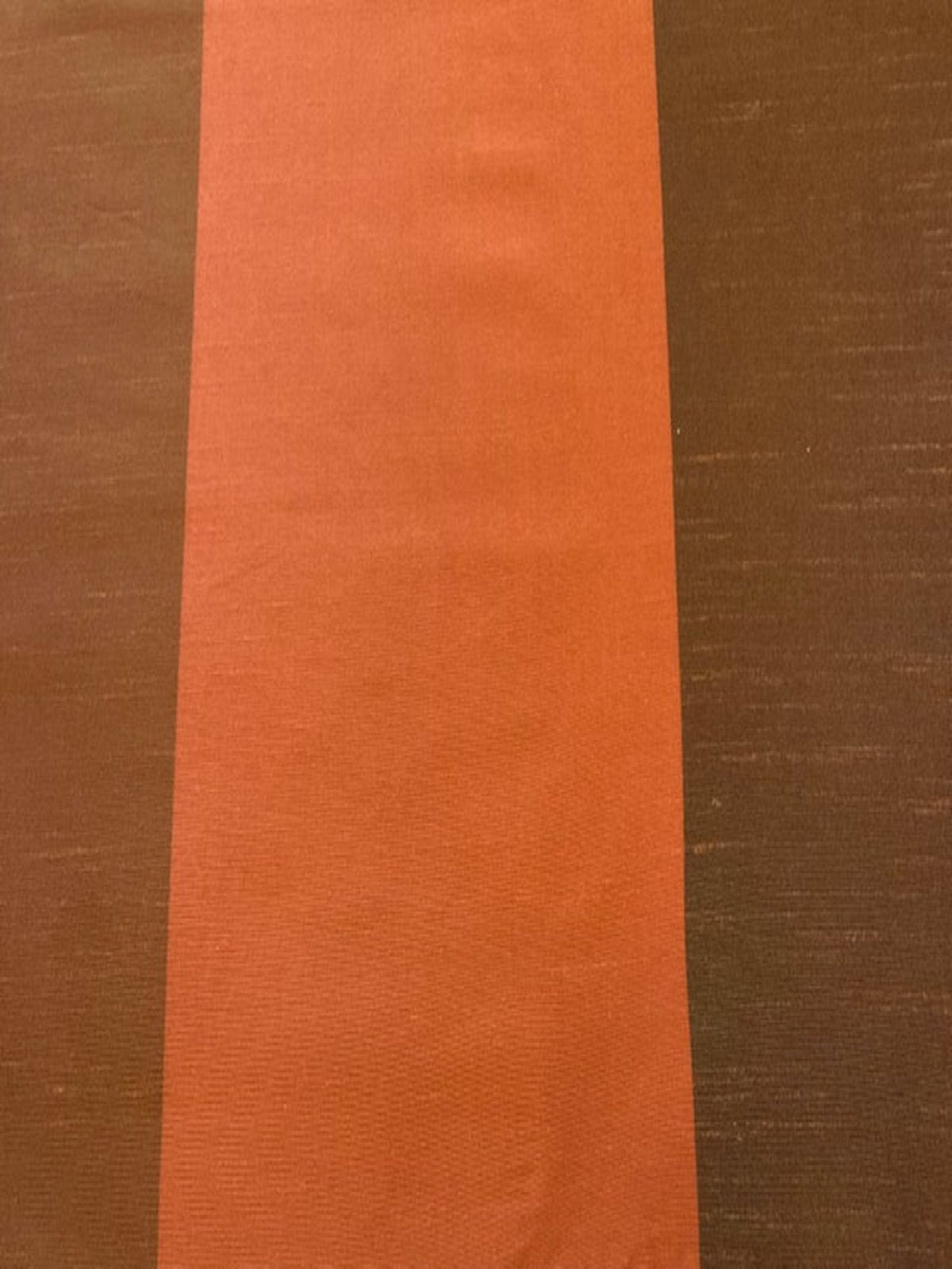 Brown & Brick Striped Dupion Fabric