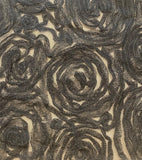 Black Ribboned Rose Design on Tulle