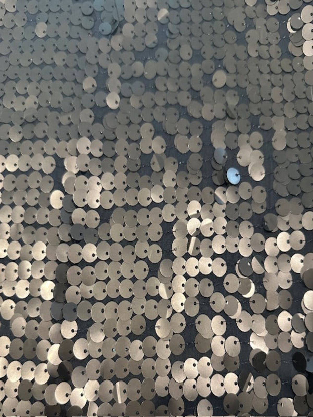 7mm Matt Black Sequin on Navy Chiffon