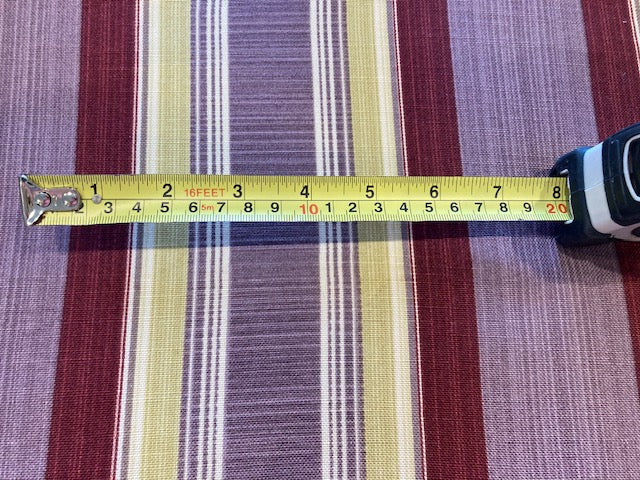 Plum/ Claret/ Lemon Stripe ( Stripes run along the fabric)