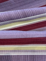 Plum/ Claret/ Lemon Stripe ( Stripes run along the fabric)