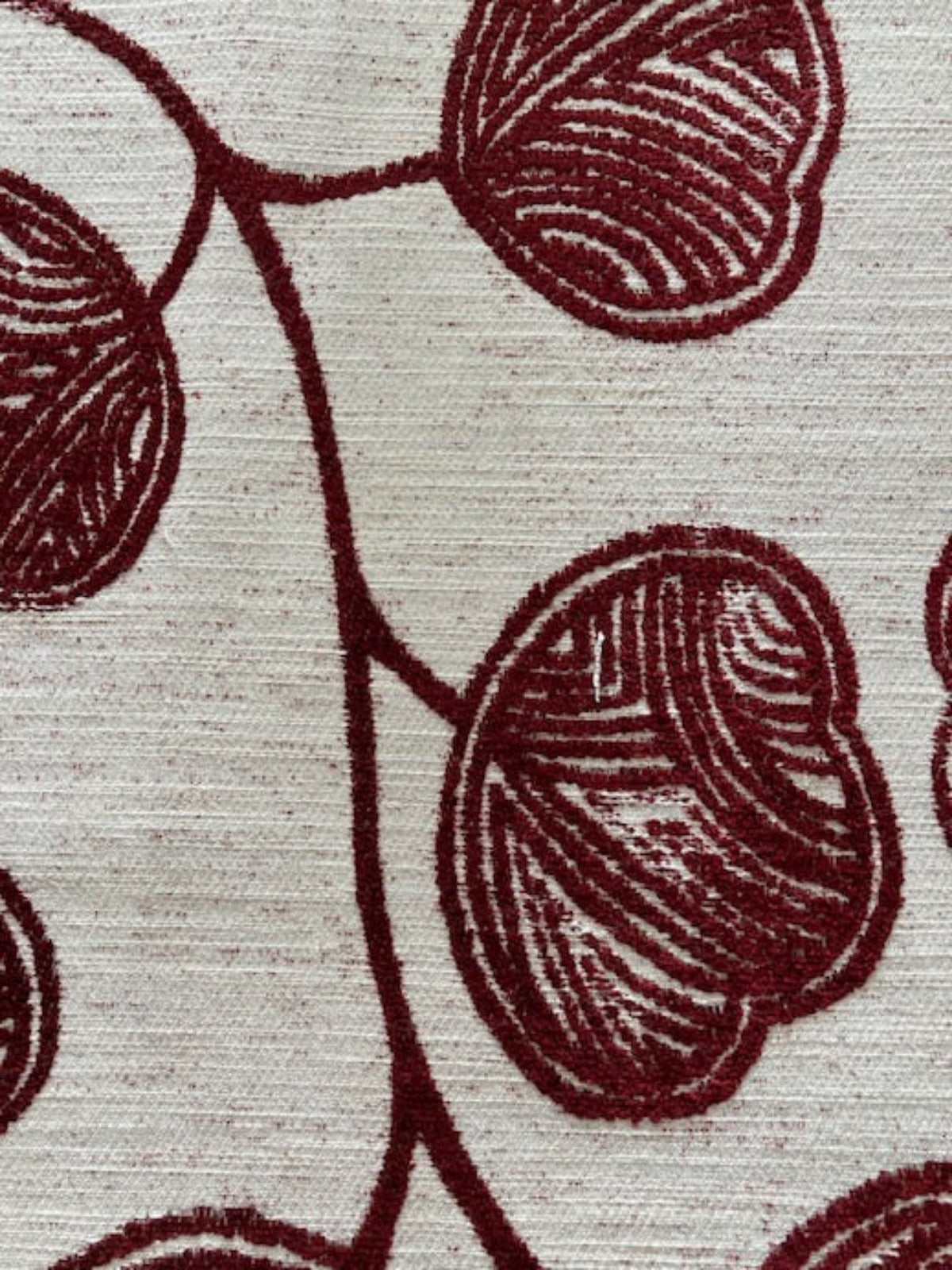 Burgundy Trailing Leaf Jacquard