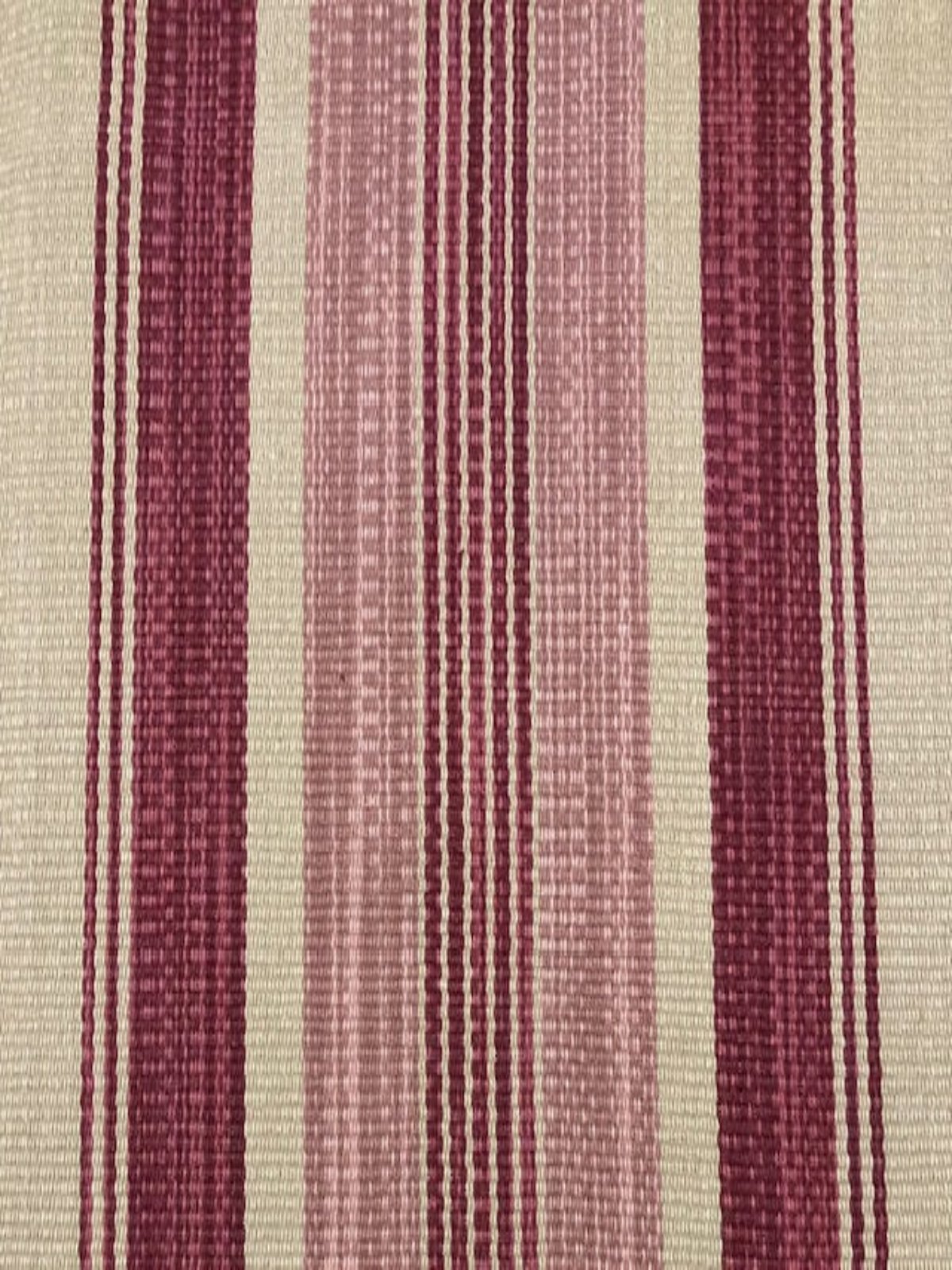 Bright Plum Textured Stripe Cotton Furnishing Fabric