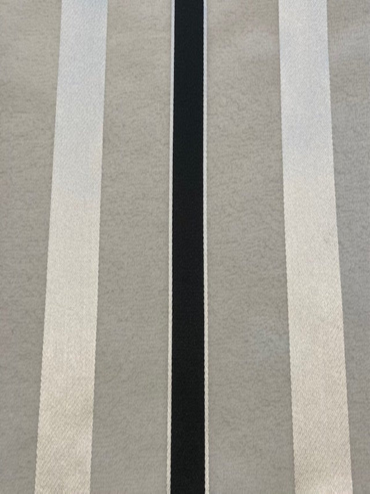 Black & White Satin Stripe on Ivory Silk Organza