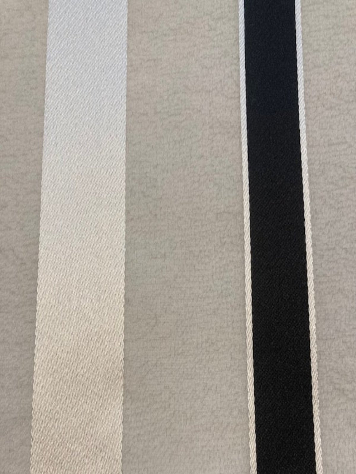 Black & White Satin Stripe on Ivory Silk Organza