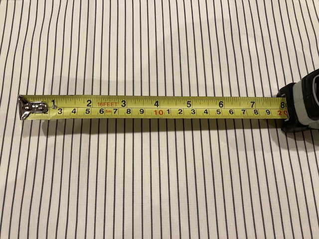 Black Woven Pinstripe on Cream Shirting Weight