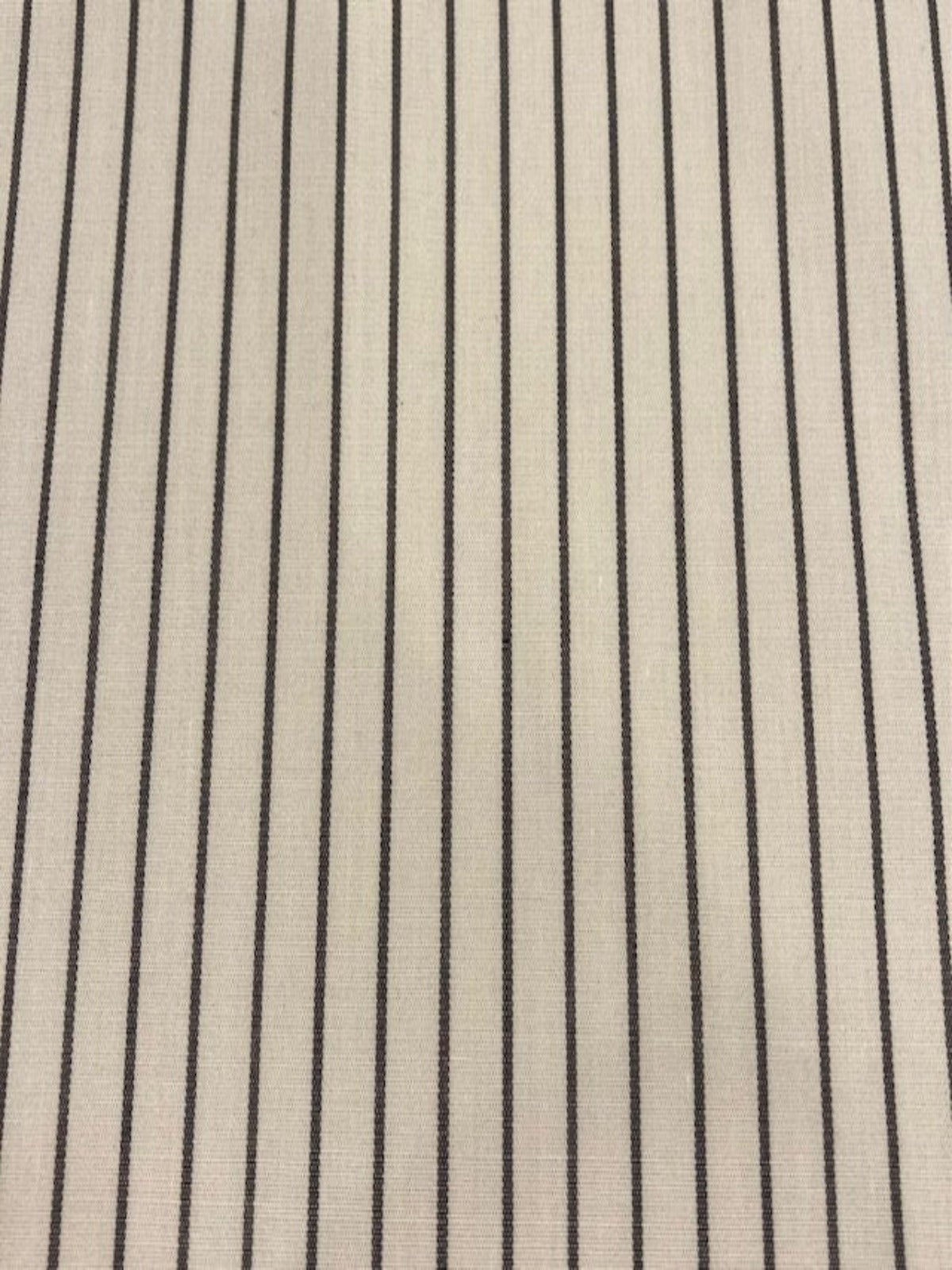 Black Woven Pinstripe on Cream Shirting Weight