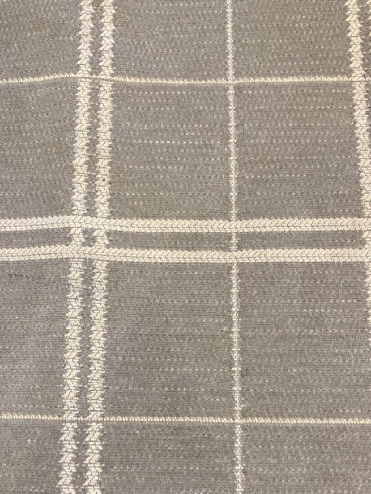 Light Grey Check with Herringbone Detail. Heavy Furnishing