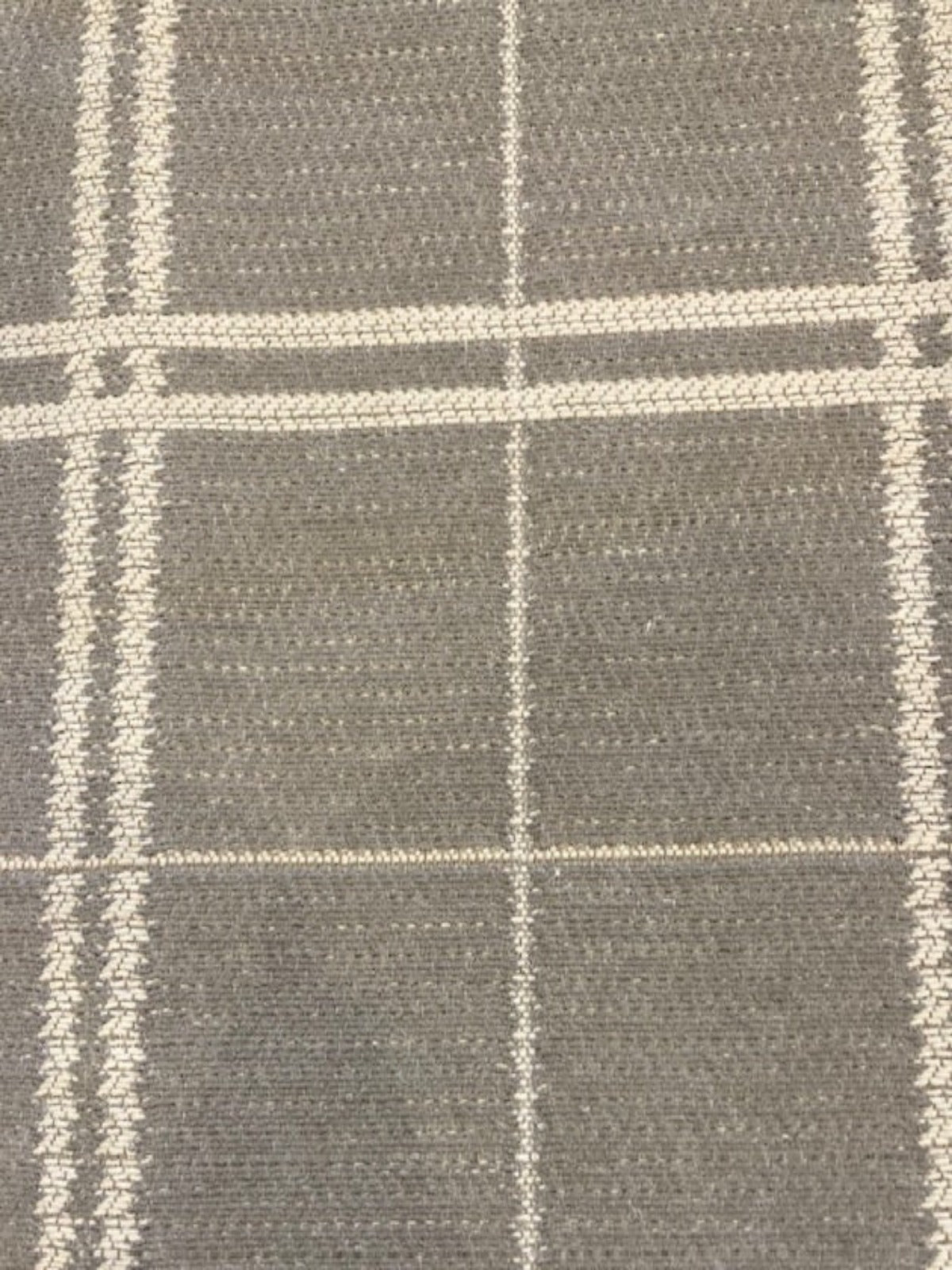 Light Grey Check with Herringbone Detail. Heavy Furnishing