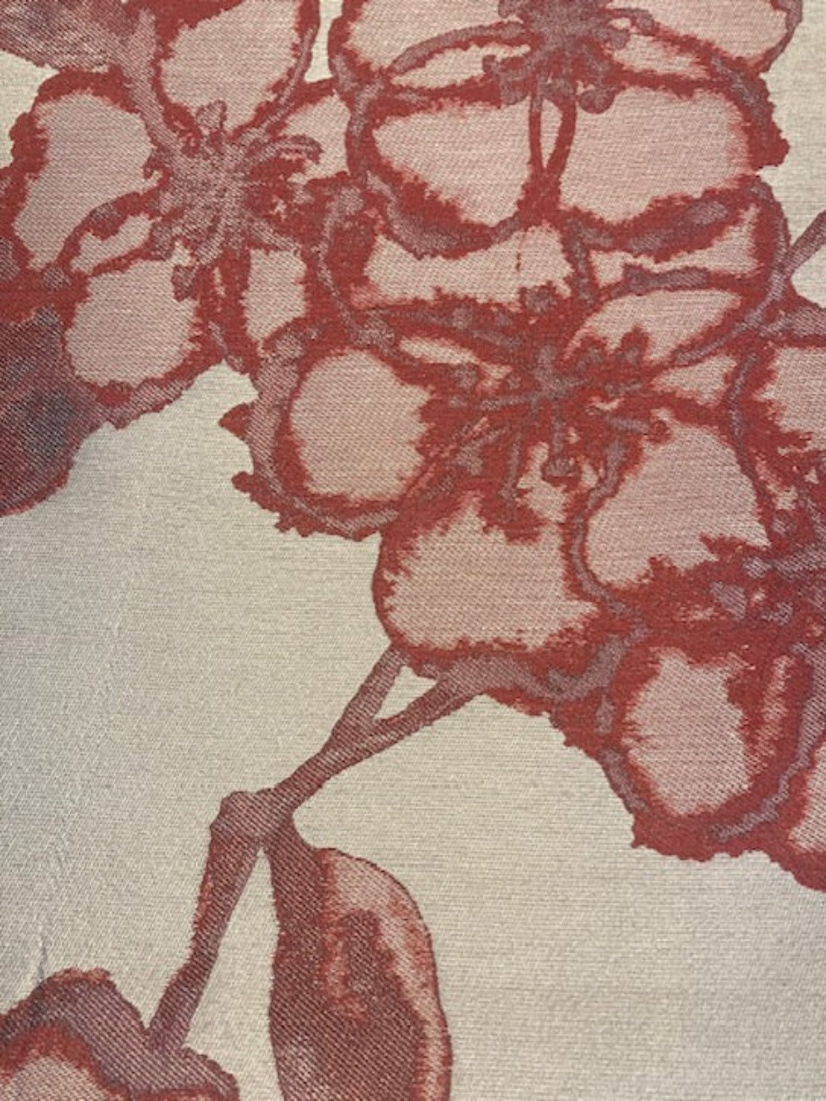 Raspberry Large Blossom Jacquard "Harlequin - Angelique Wine"
