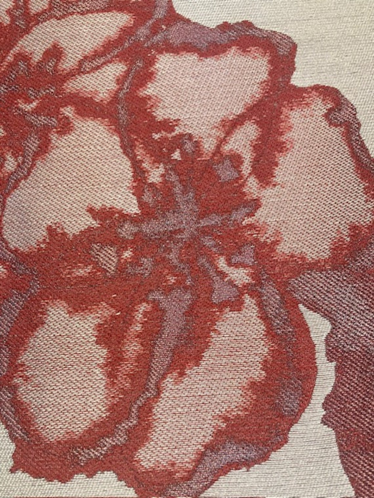 Raspberry Large Blossom Jacquard "Harlequin - Angelique Wine"