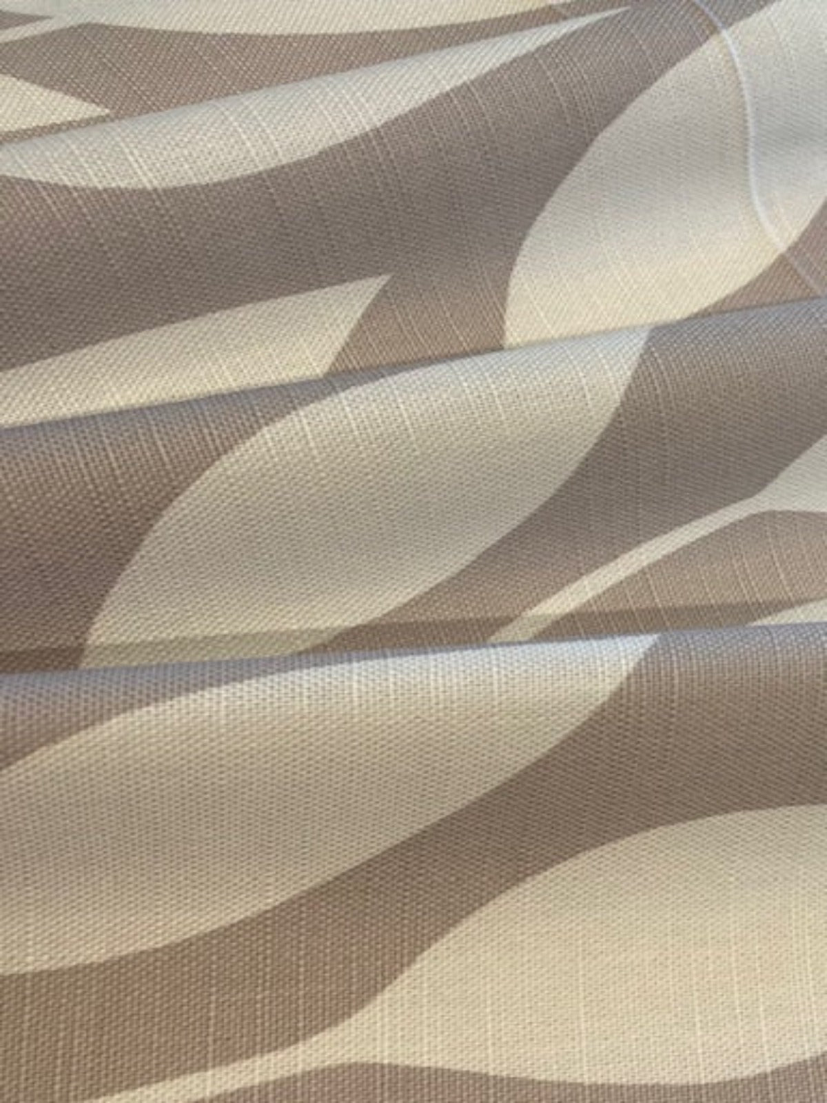 Nude on Ivory Trailing Leaf Print on Cotton "Natasha Marshall"