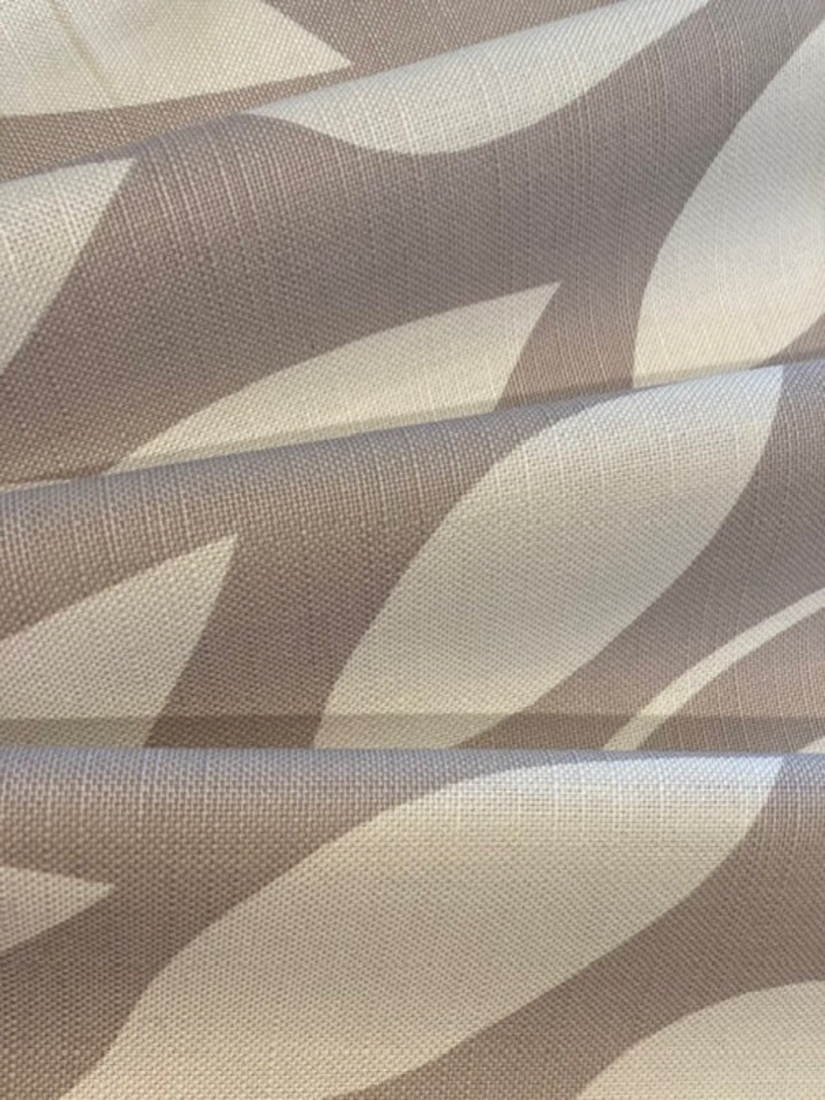 Nude on Ivory Trailing Leaf Print on Cotton "Natasha Marshall"