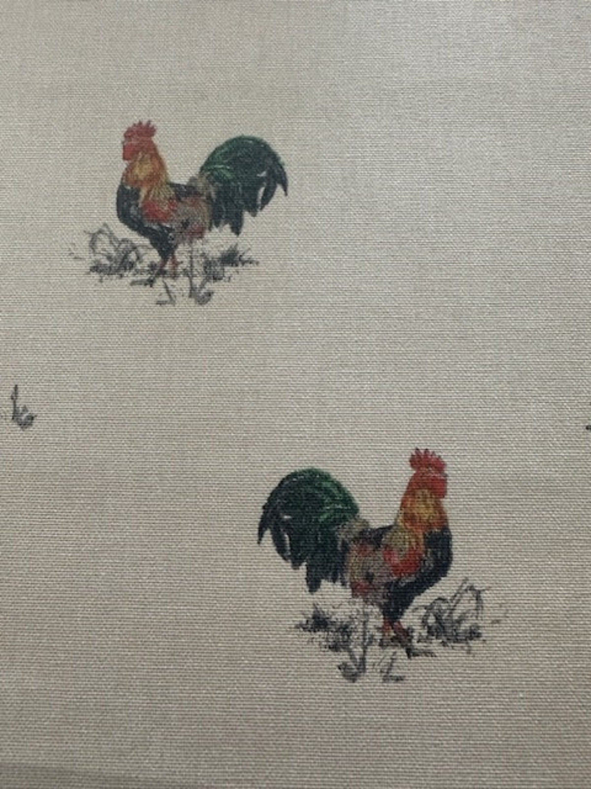 Cockerel on Natural Cotton Furnishing