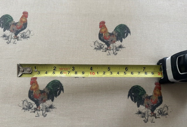 Cockerel on Natural Cotton Furnishing