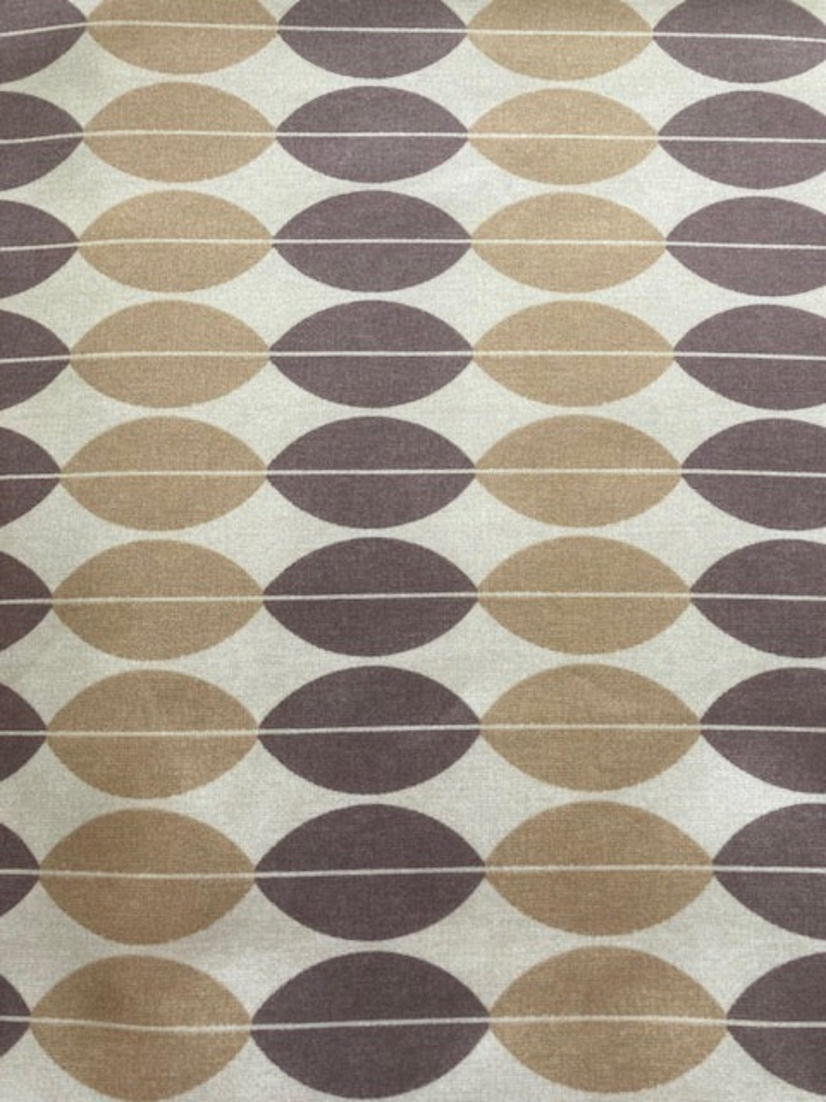 Abstract Coffee Bean Print Fabric with Orange Borders – Furnishing Fabric