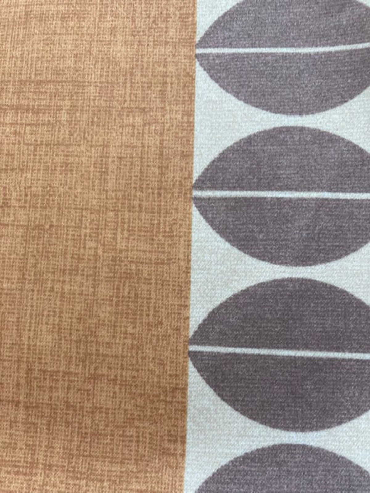 Abstract Coffee Bean Print Fabric with Orange Borders – Furnishing Fabric