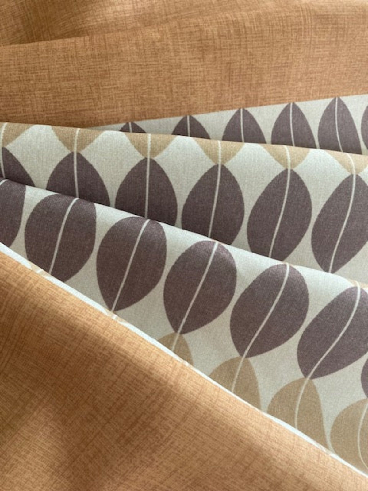 Strings of Abstract Coffee Beans with Orange Semi Plain Borders