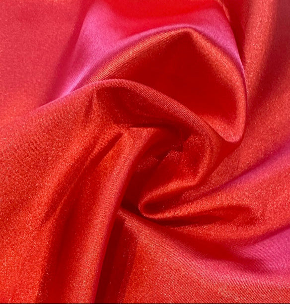Coral Red Satin Lining with Stretch