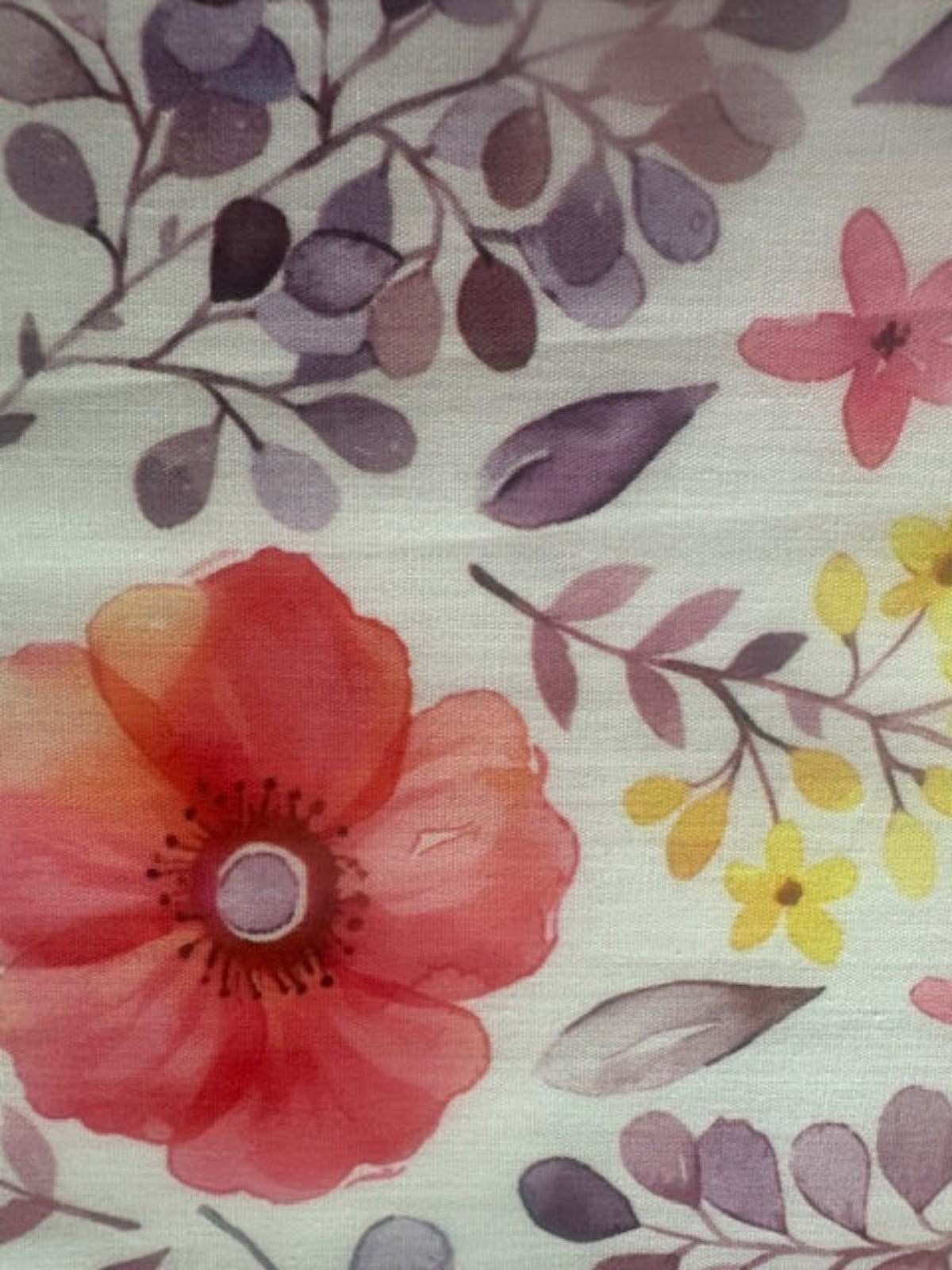 Bright Coral/Mauve Floral on Cotton Lawn