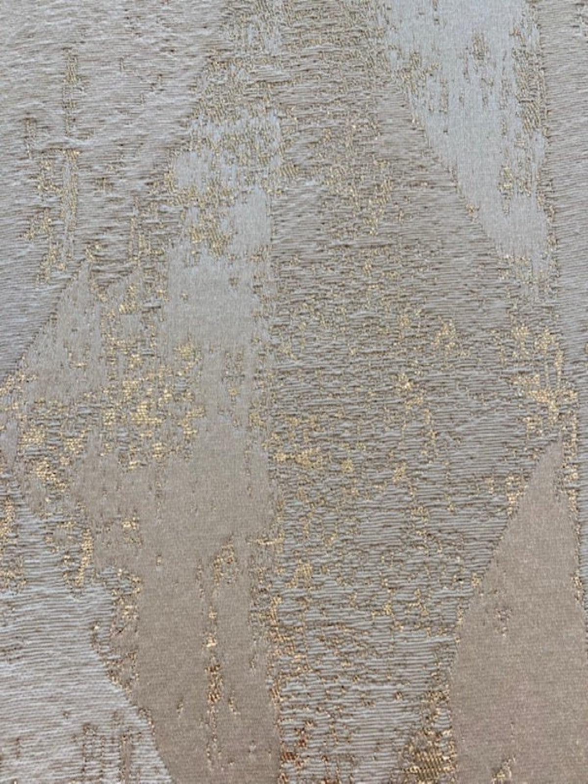 Cream Interlocking Triangles with Gold Lurex Detail