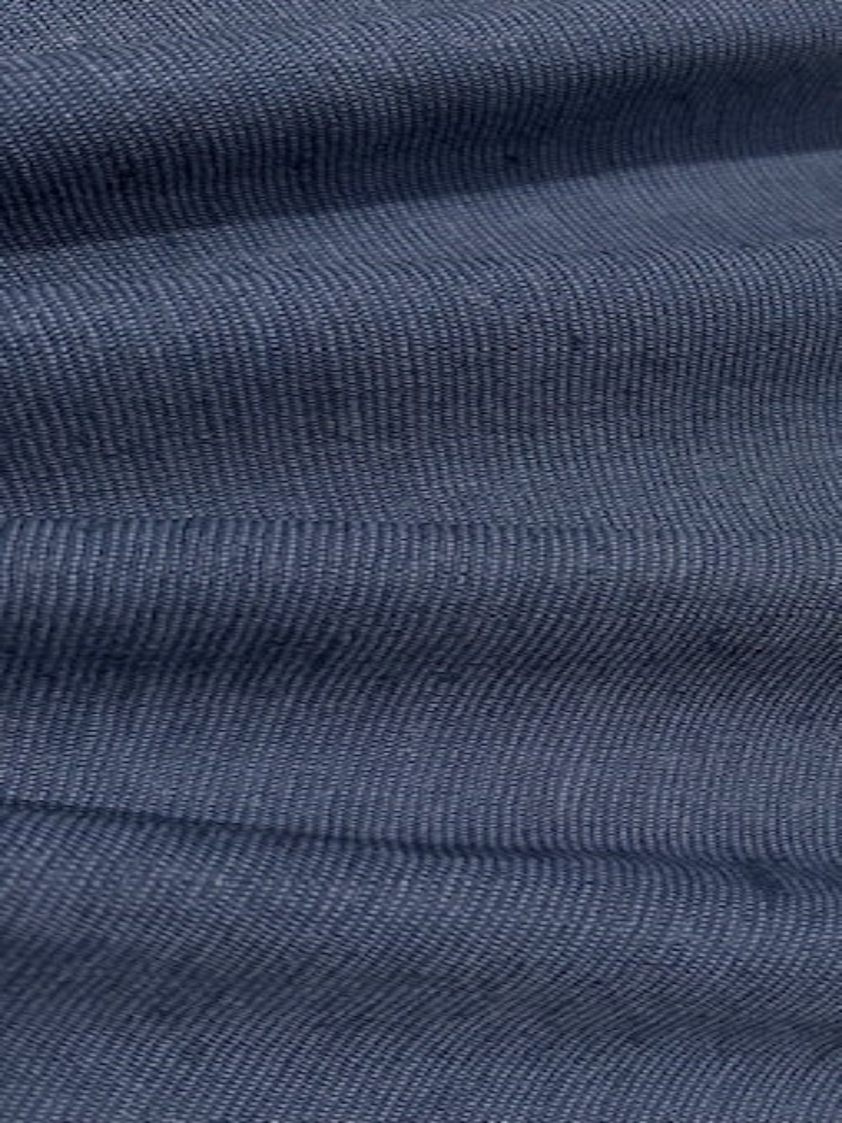 Denim Blue 2-Tone Linen/Cotton Mix – Textured & Stretch Fabric
