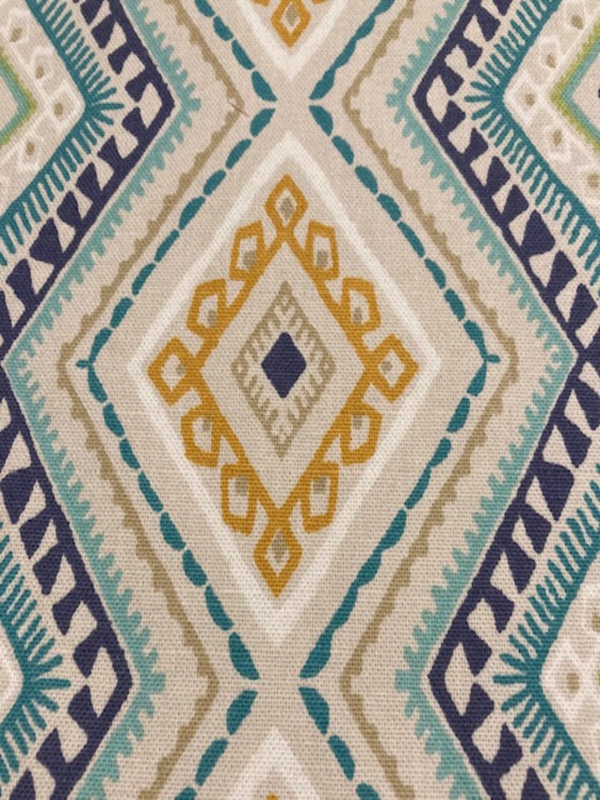 Jade/Mustard Diamond on Cotton.