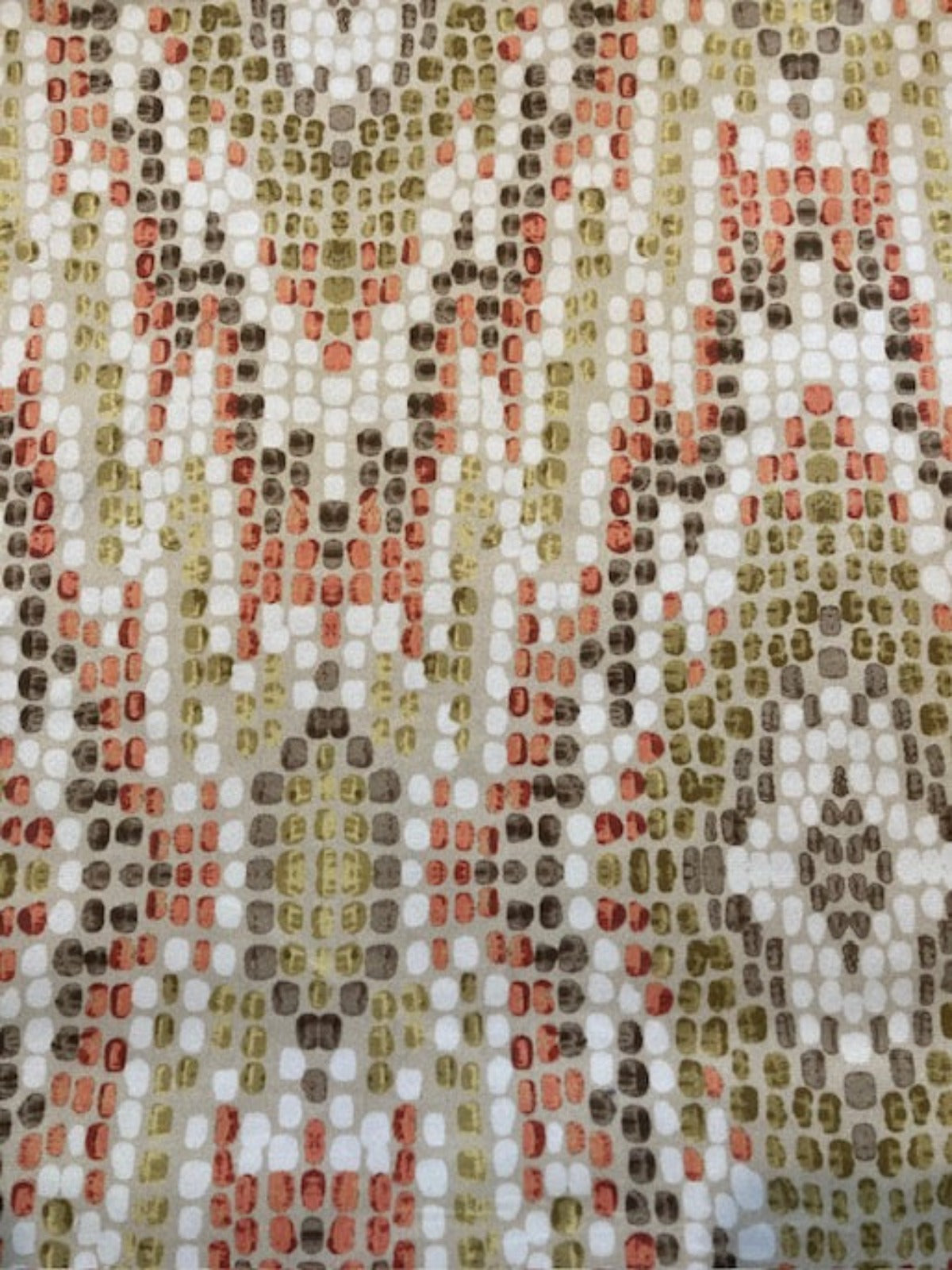 Lime & Orange Mosaic Diamond Design on Brushed Feel "Clarke & Clarke Mosaic"