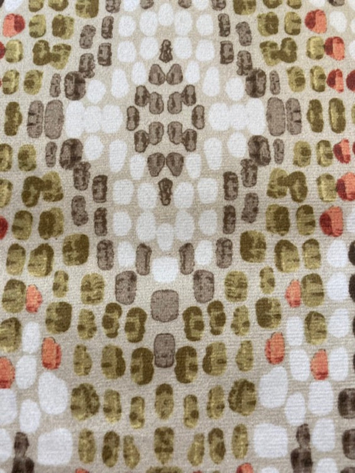 Lime & Orange Mosaic Diamond Design on Brushed Feel "Clarke & Clarke Mosaic"