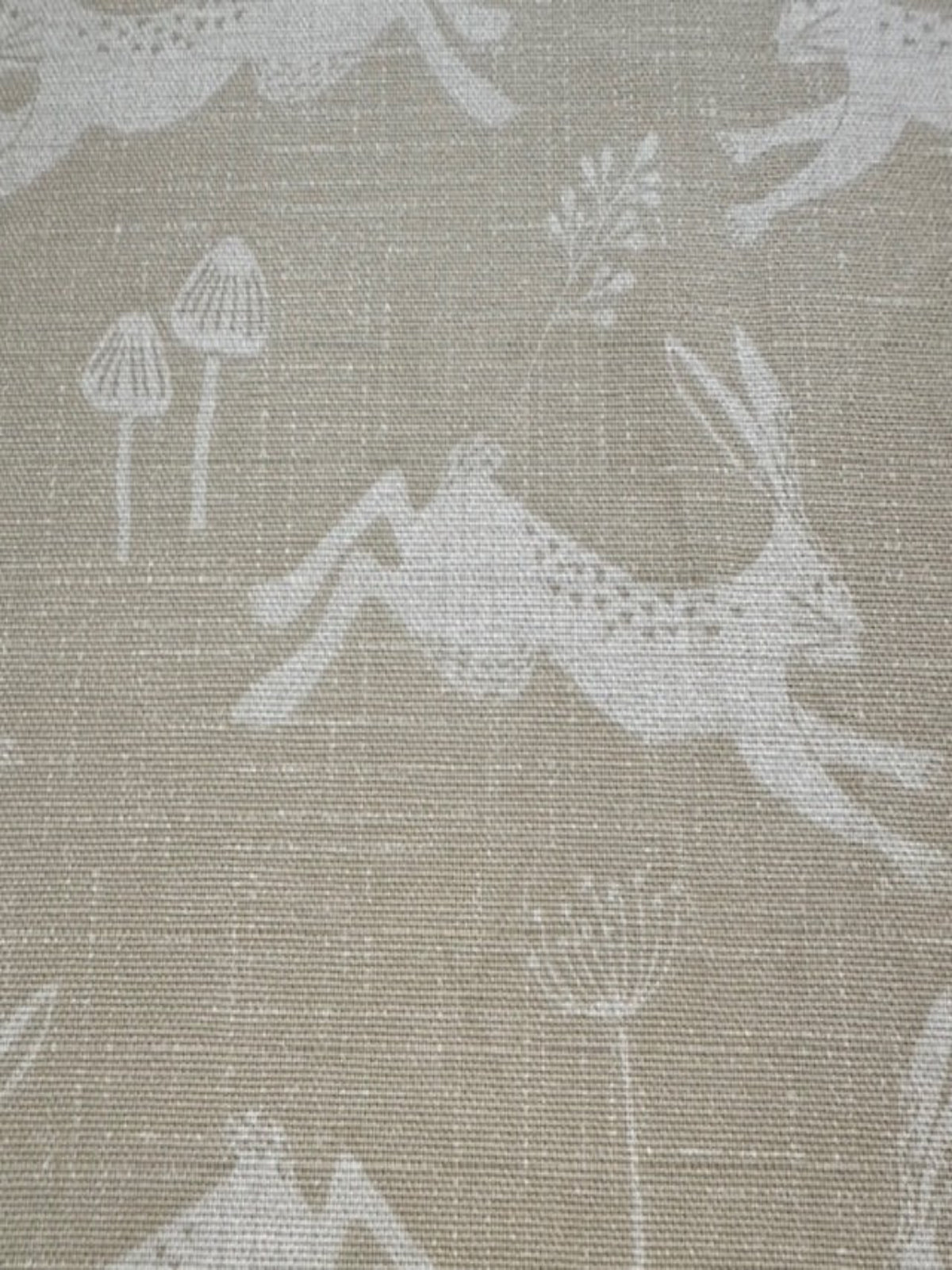 Ivory Running Hares on Ecru Furnishing