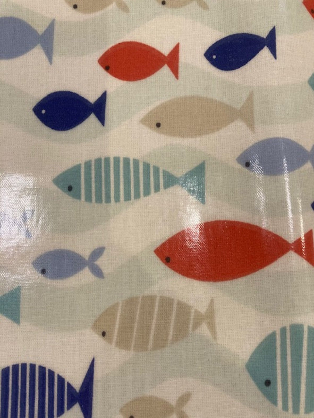 Multi Coloured Shoal of Fish on PVC Coated Cotton