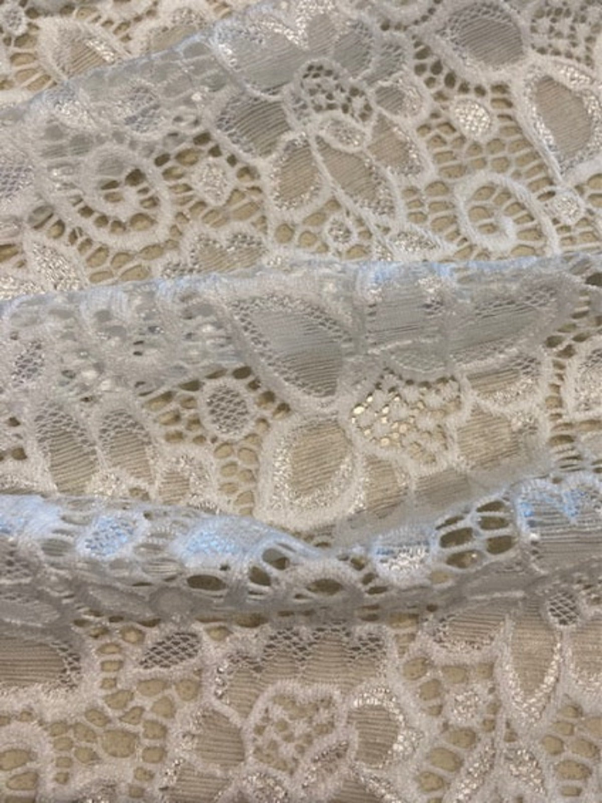 Ivory Stretch Guipure Lace