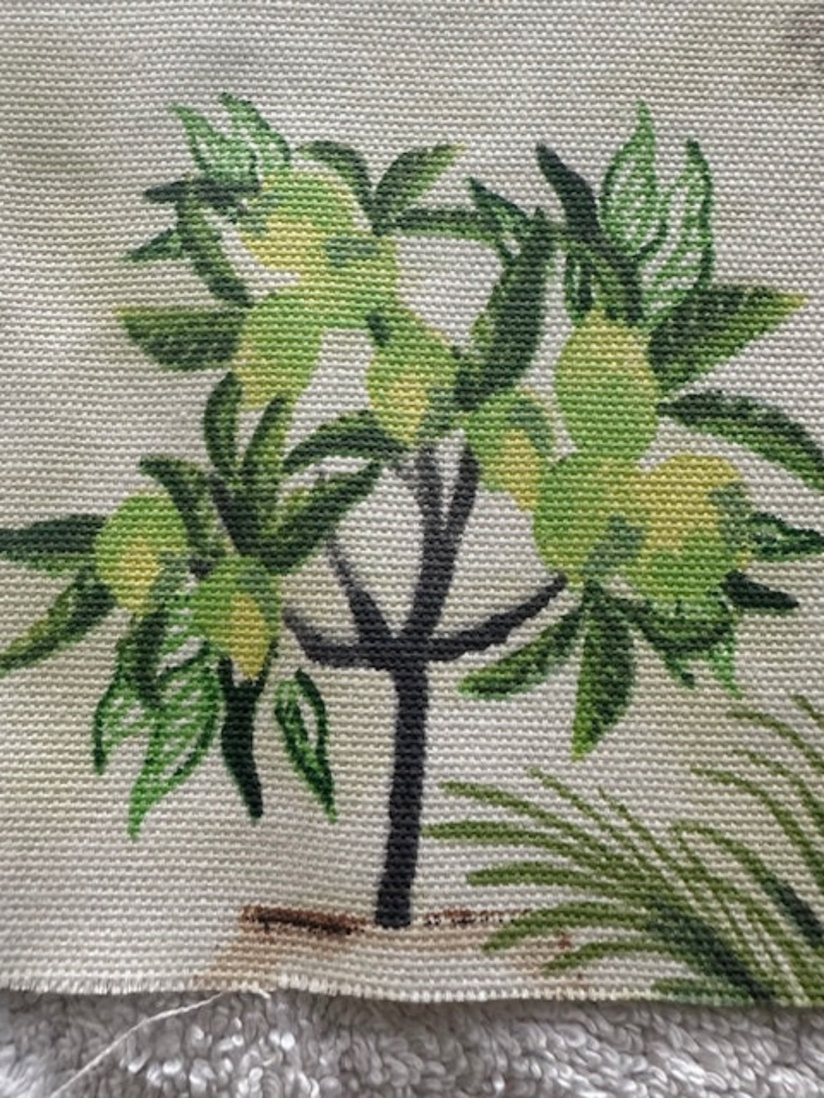 Yellow & Orange Flower Pot and Plant Cotton Furnishing