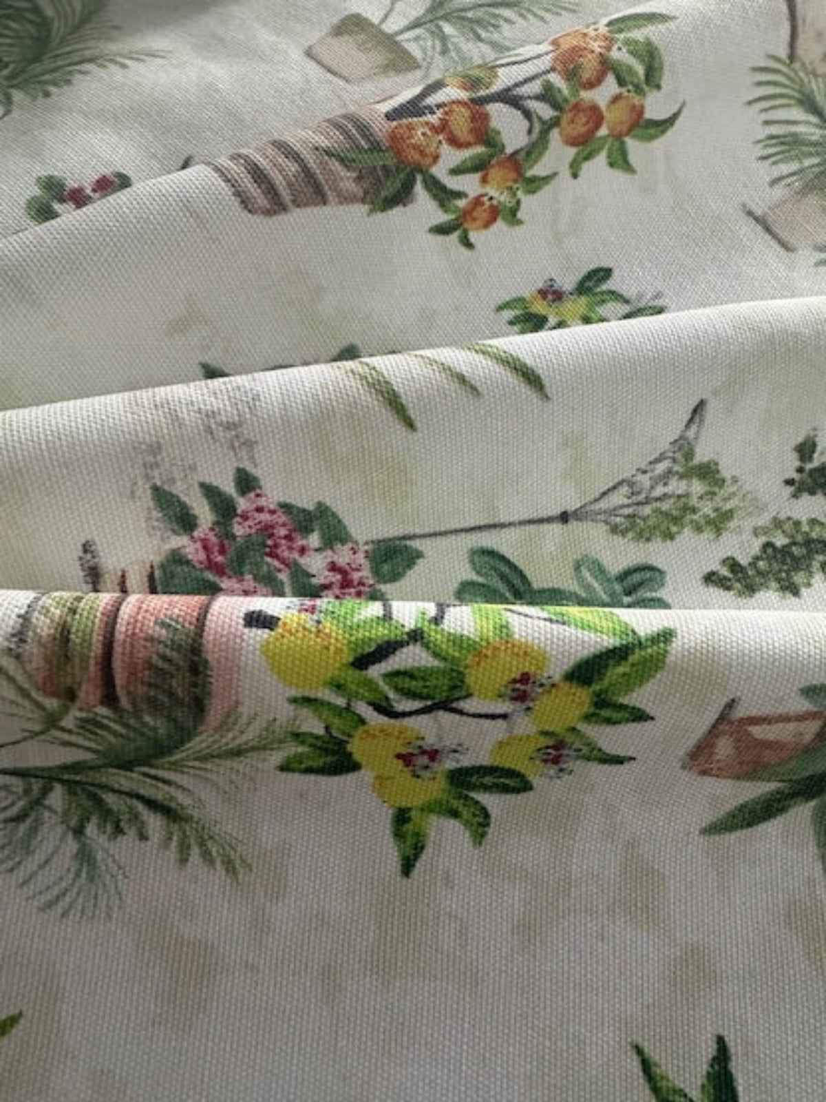 Yellow/Orange Flower Pot and Plant Cotton Furnishing