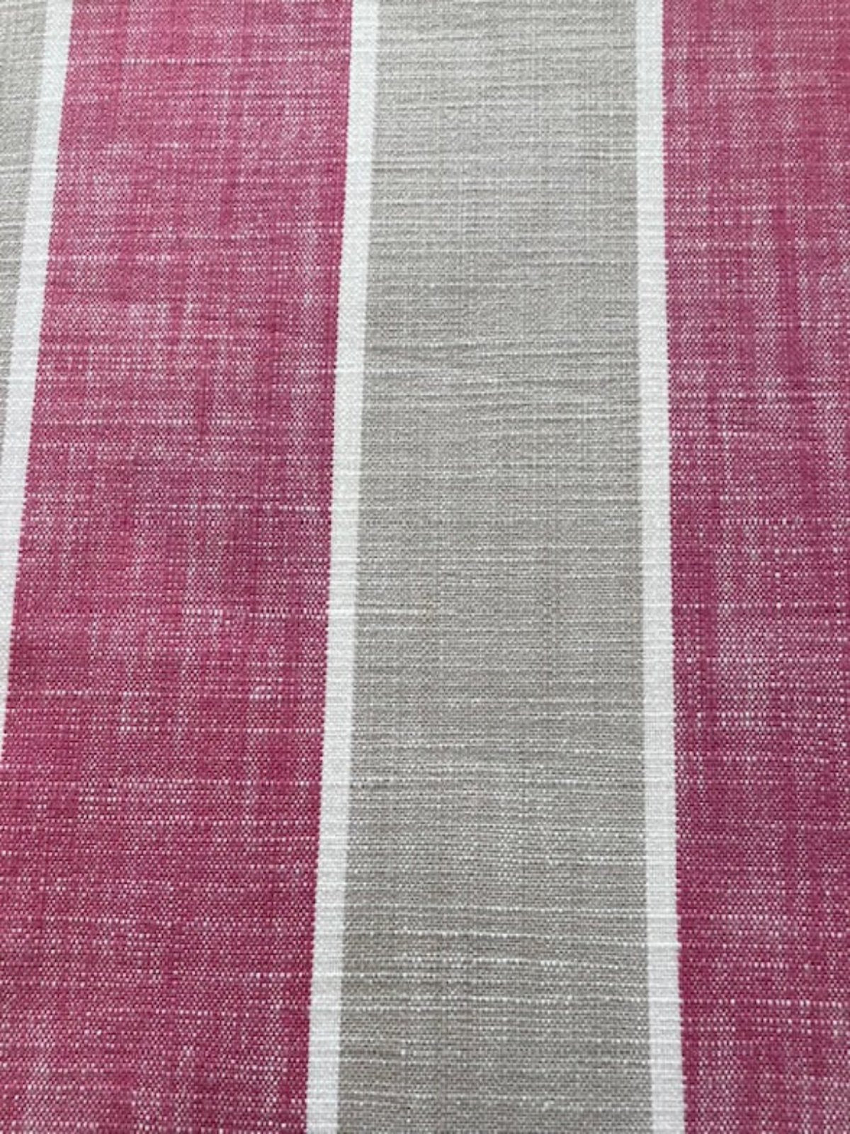 Fuchsia & Silver Grey Woven Stripe Cotton Fabric