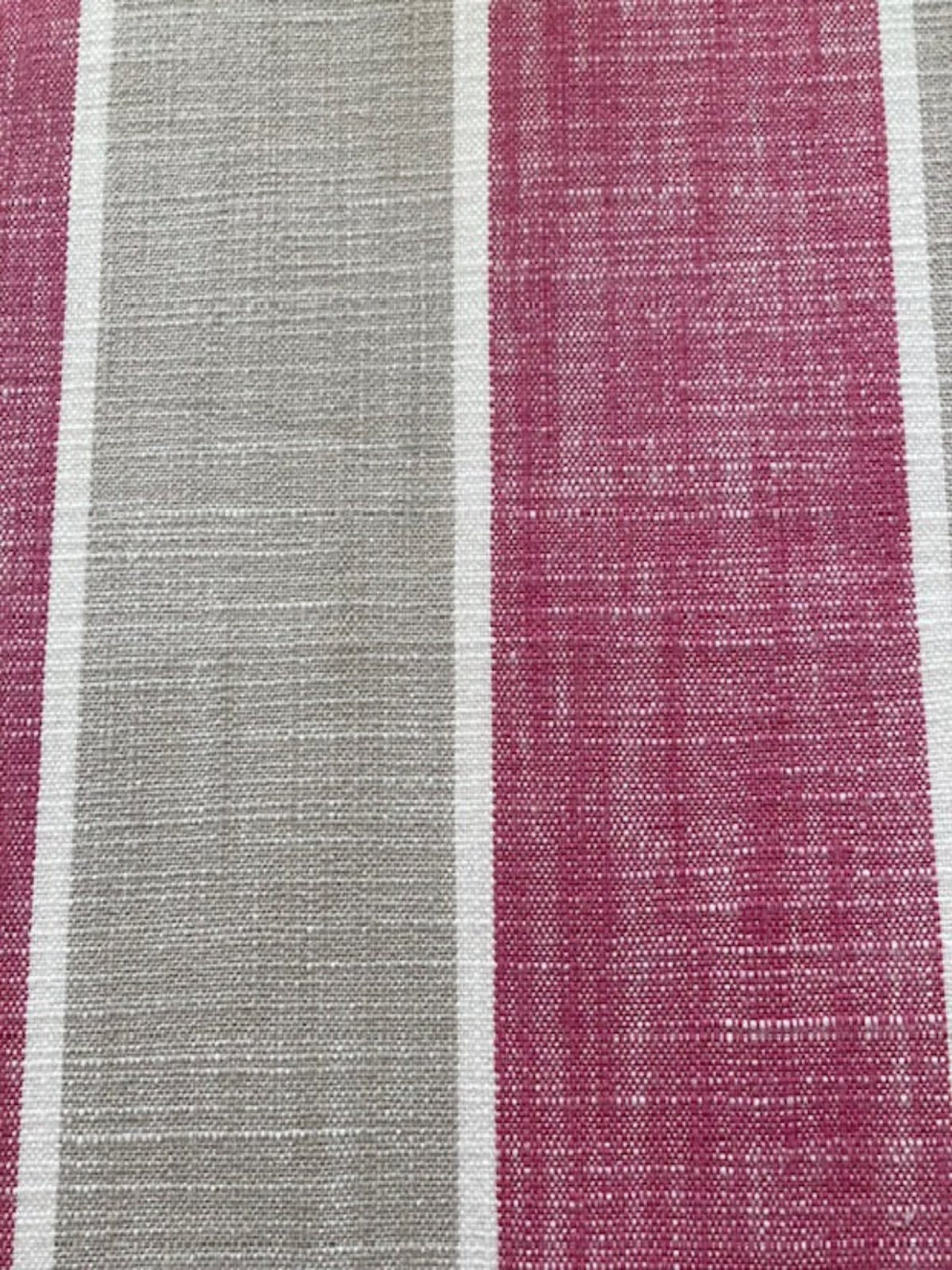 Fuchsia & Silver Grey Woven Stripe Cotton Fabric