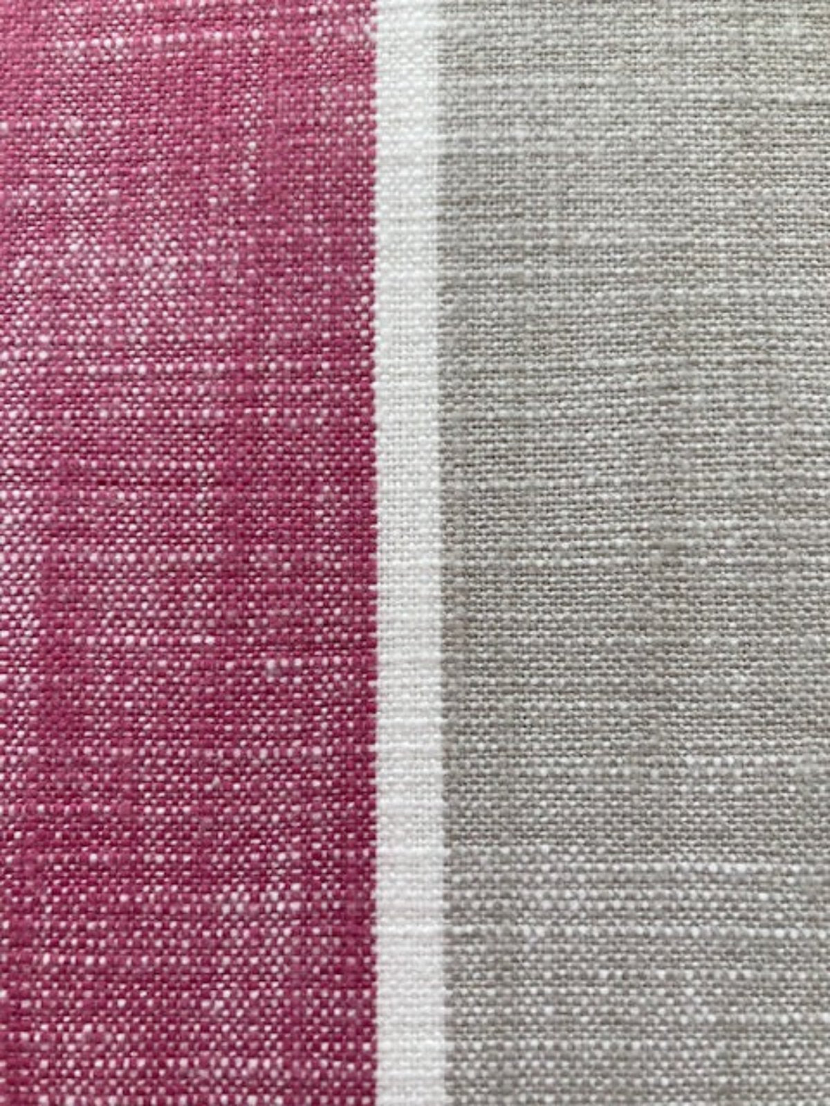 Fuchsia & Silver Grey Woven Stripe Cotton Fabric
