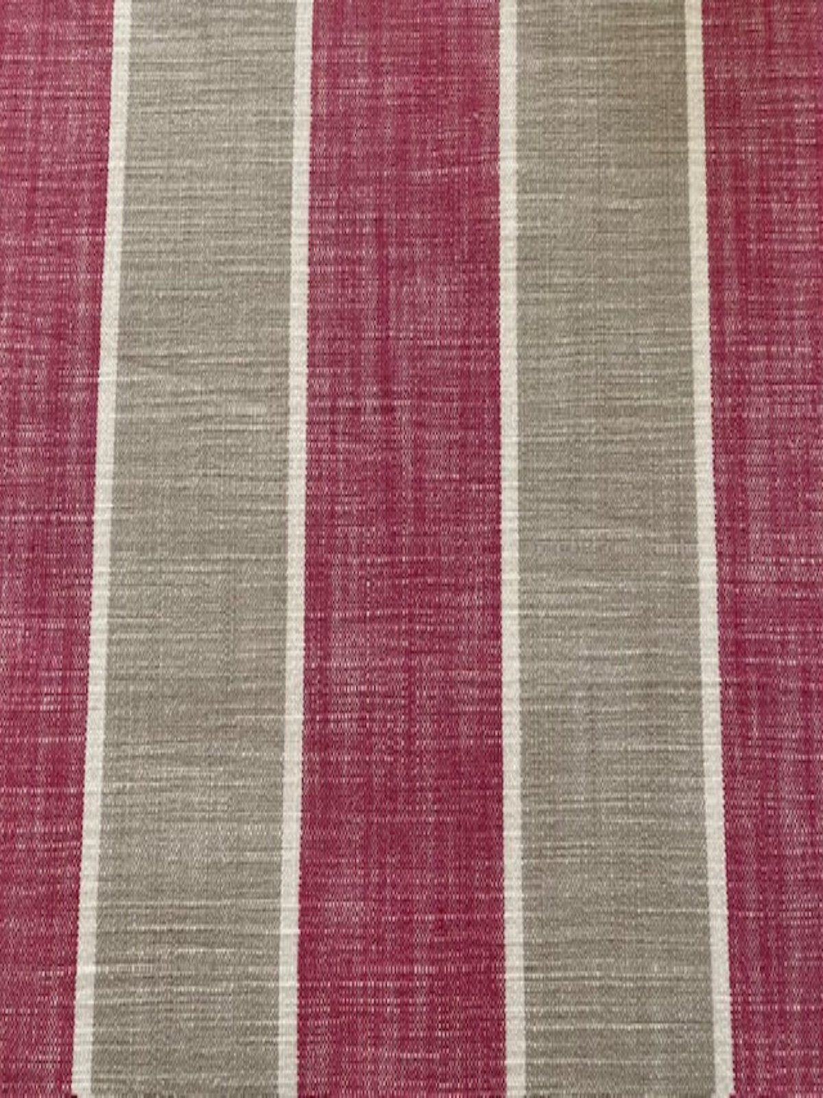 Fuchsia & Silver Grey Woven Stripe Cotton Fabric