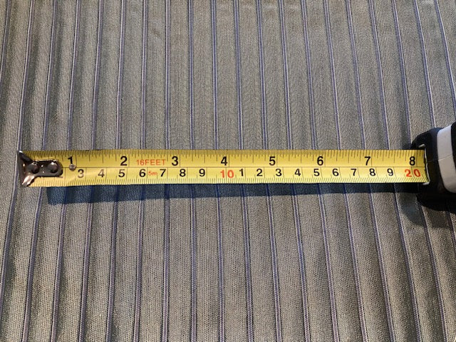 Double Striped Fabric, Green one Side Blue the other Side