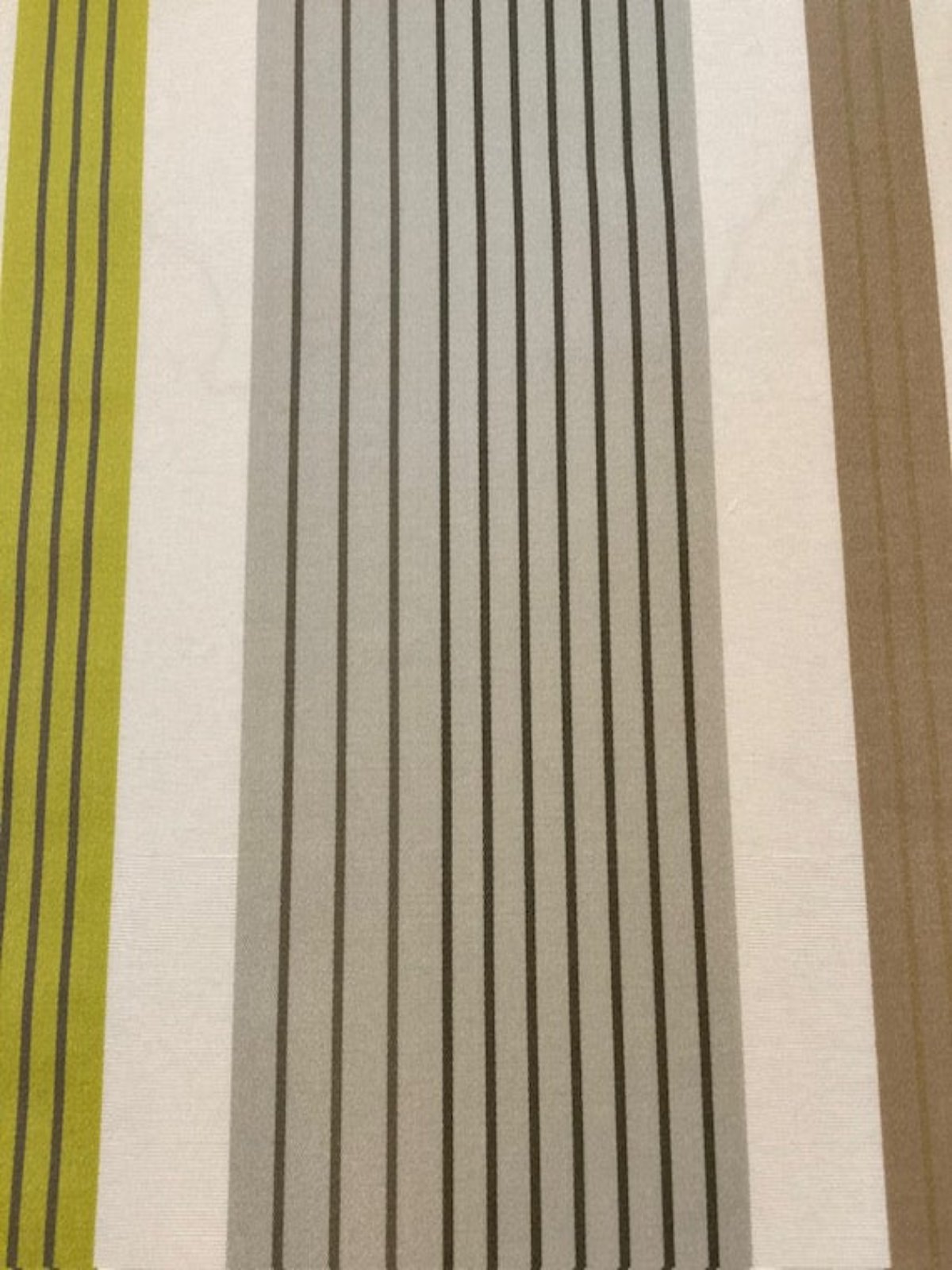 Lime, Grey & Mink Striped Furnishing Fabric