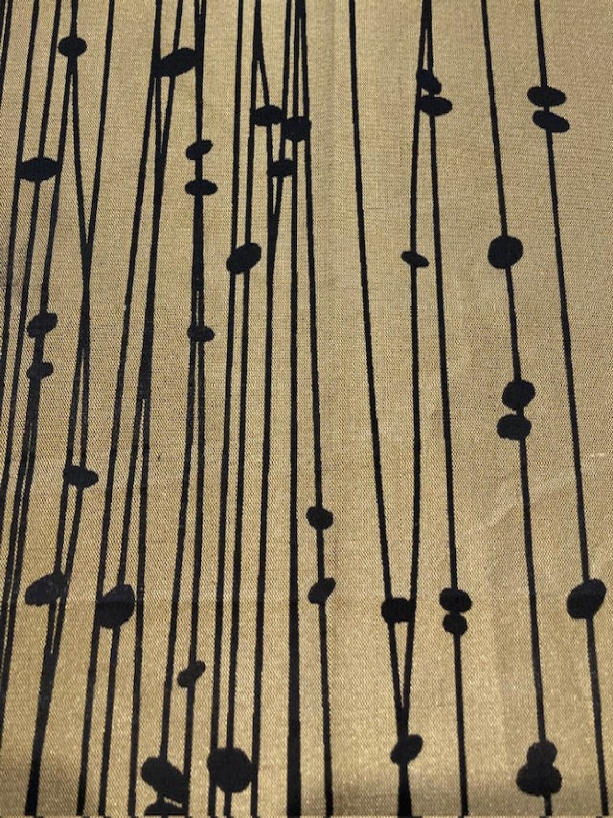 Antique Gold Line & dot Design on Silk " Harlequin - Kalamia"