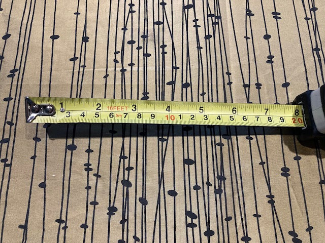 Antique Gold Line & dot Design on Silk " Harlequin - Kalamia"