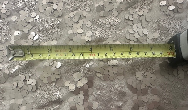 Two Sized Pale Gold Sequin on Nude Mesh