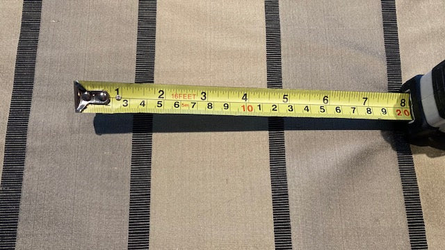 Golden Taupe Silk Dupion Irridescent Stripe with Ribboned Stripe running along the Fabric