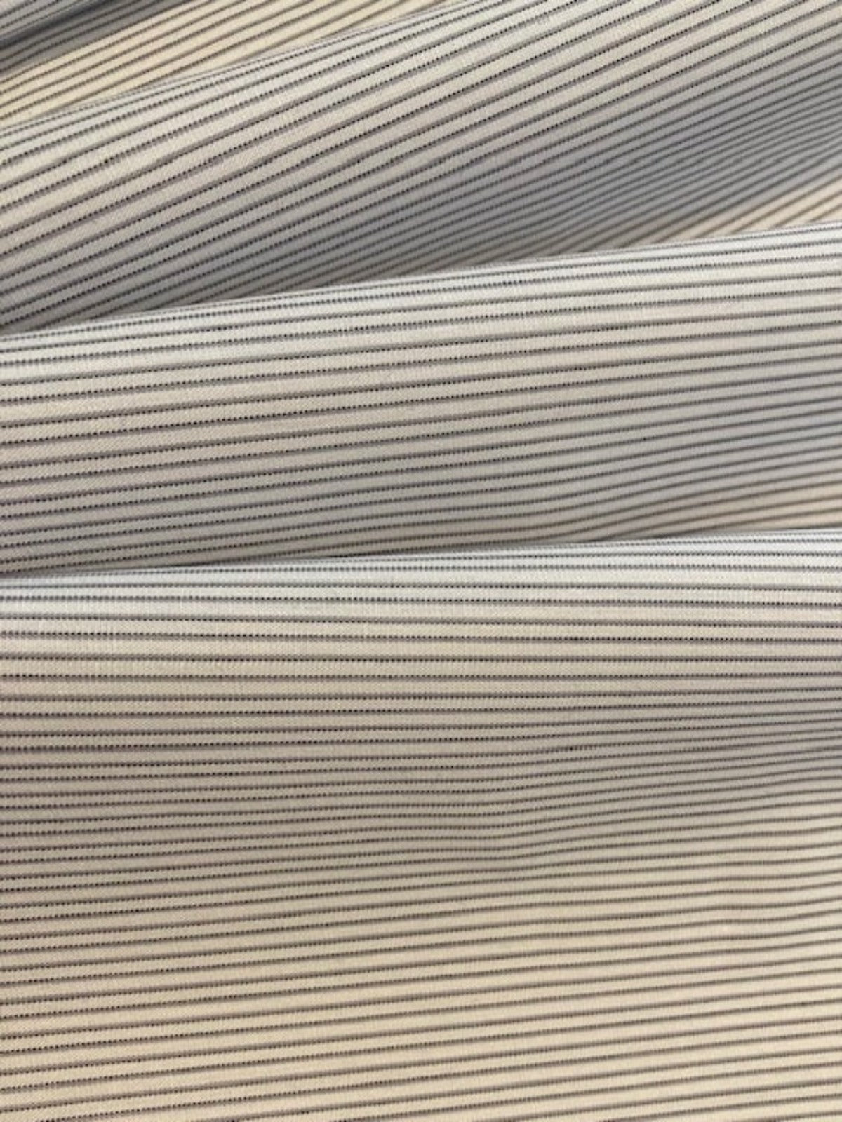 Grey Pinstripe Shirting Weight