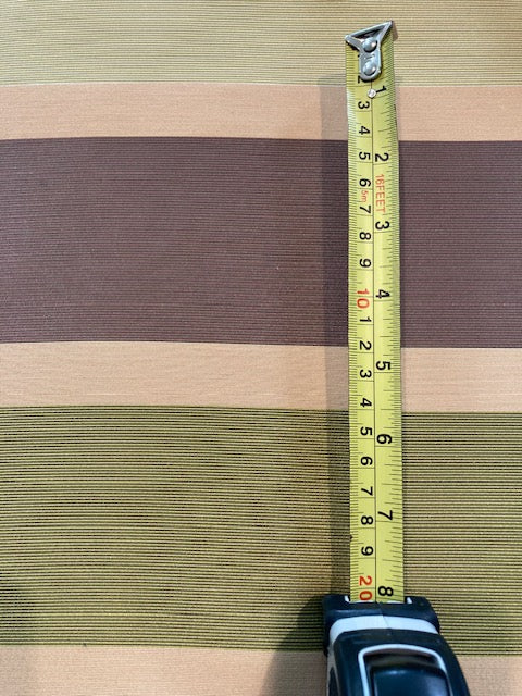 Brown & shades of Green Stripes Running Across the Fabric, Crisp Finish