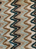 Green / Coffee Knitted Lace Chevron