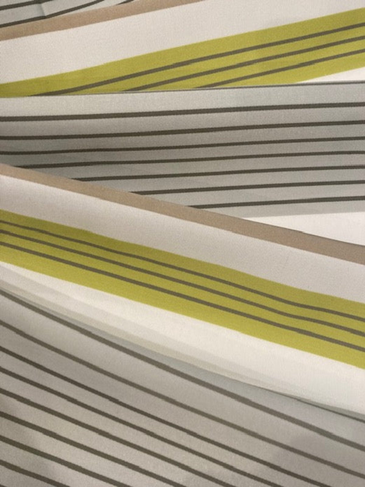 Lime & Grey Stripe Furnishing Fabric